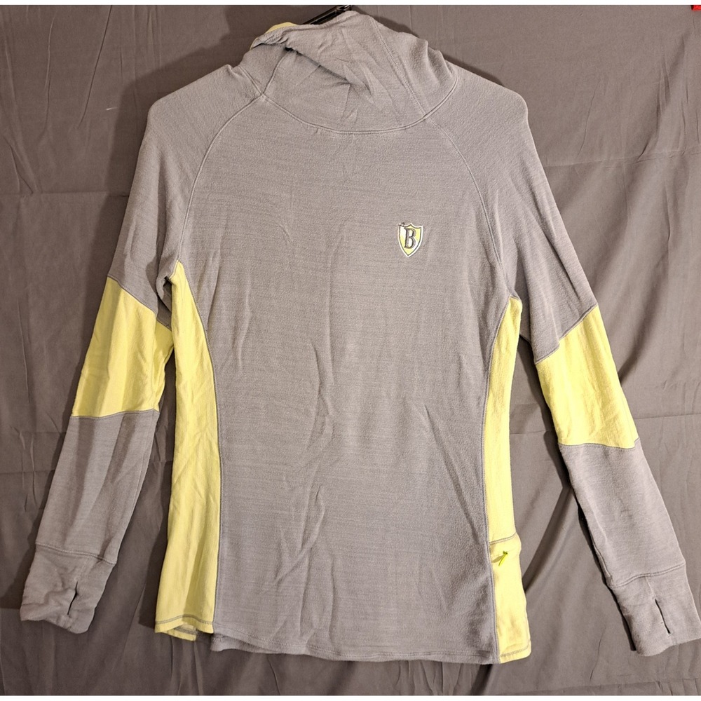 FootJoy‎ FJ Embroidered Pullover Hoodie Women's Small Gray Yellow Finger Holes